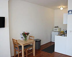 Dining Area and kitchen Albert Cuyp III B studio Amsterdam