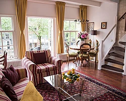 Living Area with the of stairs Prinsen apartment Amsterdam