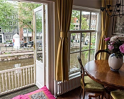 Dining Table with the of Balcony Prinsen apartment Amsterdam