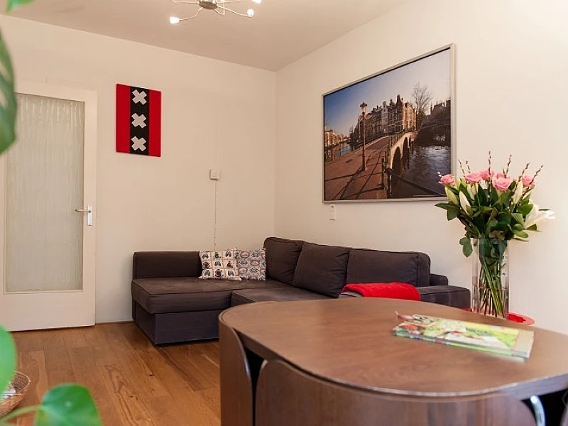 Dining Area with Living Room View West City apartment Amsterdam