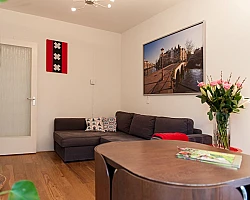 Dining Area with Living Room View West City apartment Amsterdam