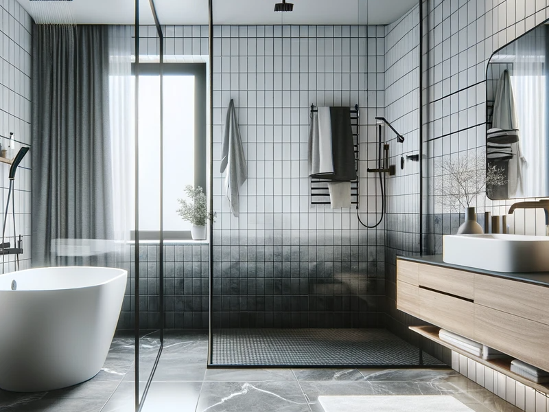 Modern bathroom with shower