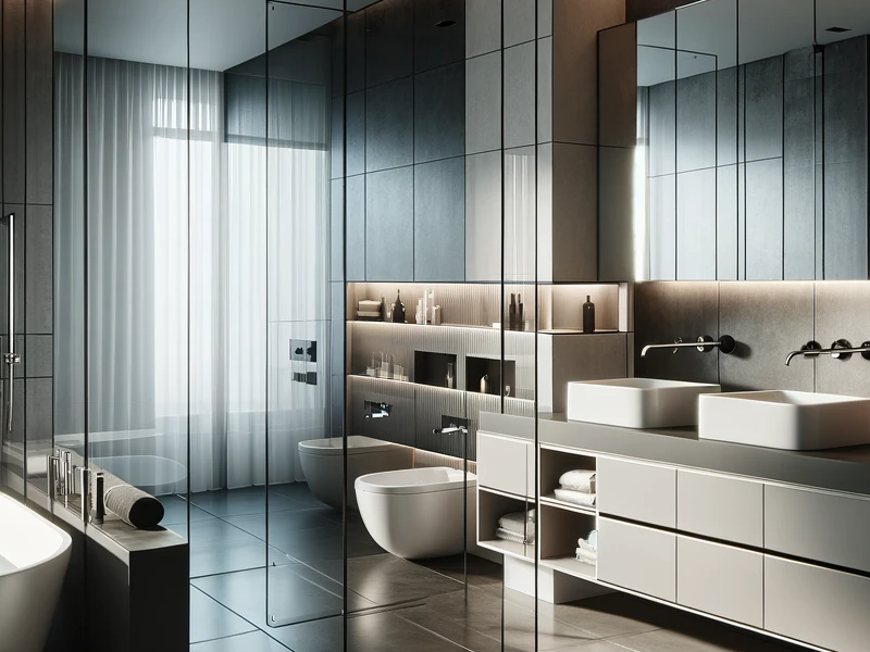 Modern bathroom with shower