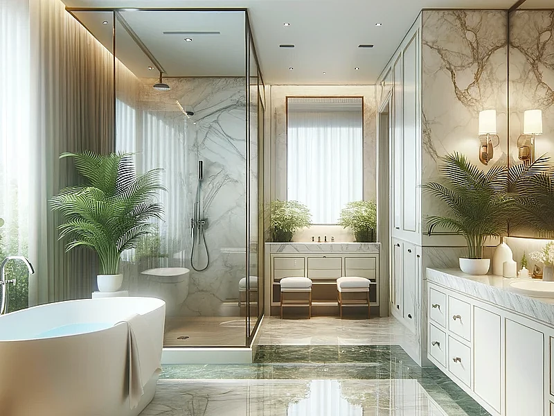 Modern bathroom with shower