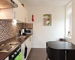 Kitchen with Dining Area Brazil apartment Amsterdam